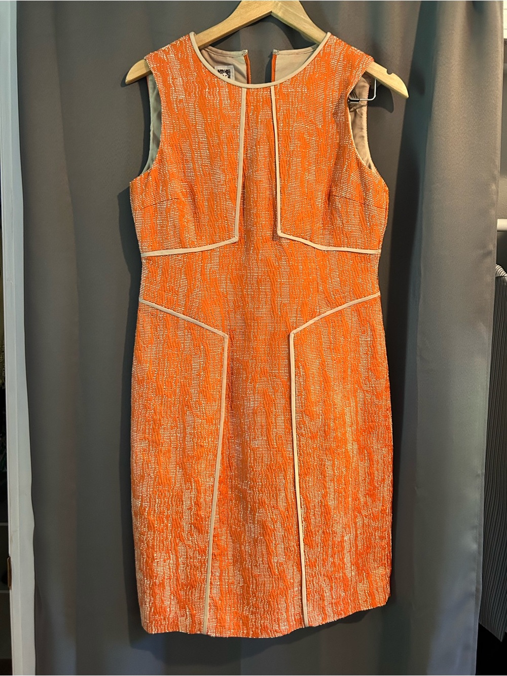 Orange/tan pencil sleeveless dress size 4